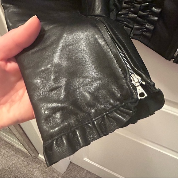 cacharel Holt Renfrew leather ruffle puff shoulder jacket - Picture 6 of 13